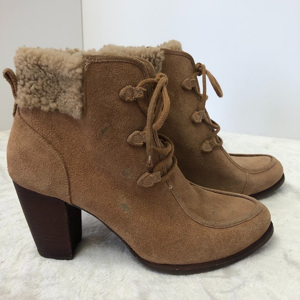 UGG Analise Tie Up Ankle Heel Boot Size 9